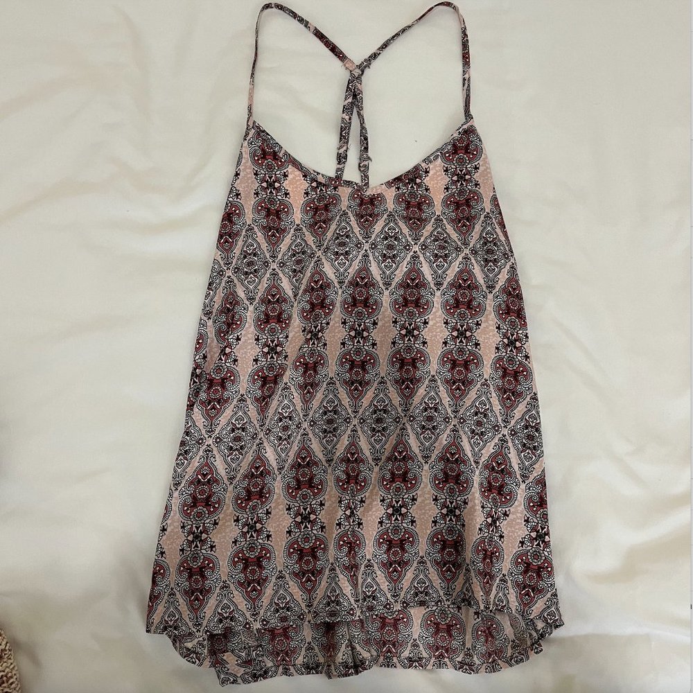 Hollister Pink Satin Crossback Tank Size Small